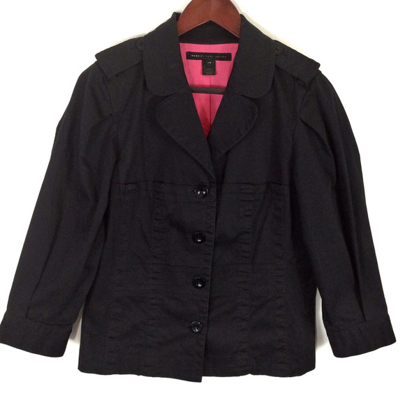 Marc By Marc Jacobs Jackets & Blazers - Marc Jacobs Black Pink Stretchy Utility Blazer 10